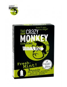 3 Préservatifs Crazy Monkey Menthe Fraiche