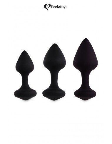 Coffret 3 plugs anal Bibi - noir