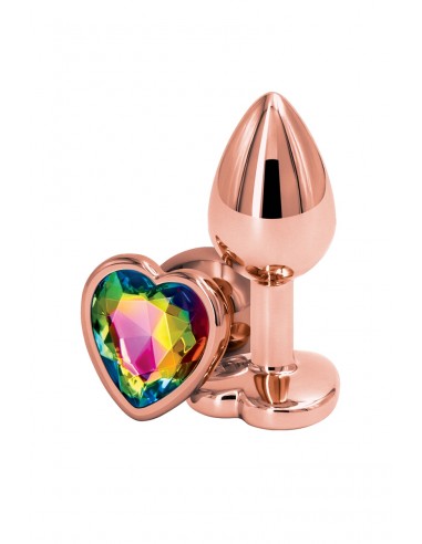 Plug anal aluminium coeur Rose Gold S - Rear Assets