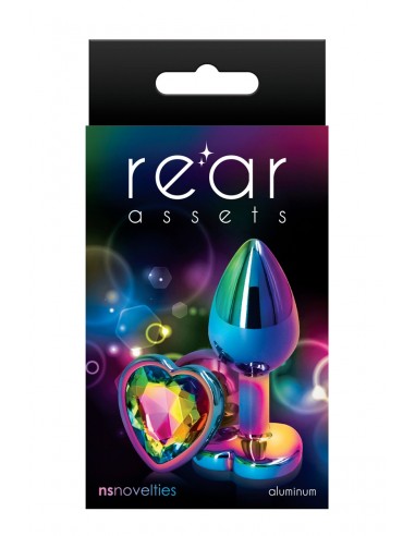 Plug anal aluminium coeur multicolore M - Rear Assets