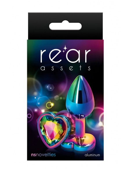 Plug anal aluminium coeur multicolore M - Rear Assets