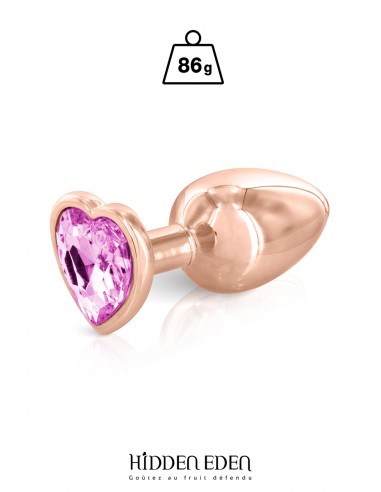 Plug bijou coeur aluminium rose gold M - Hidden Eden