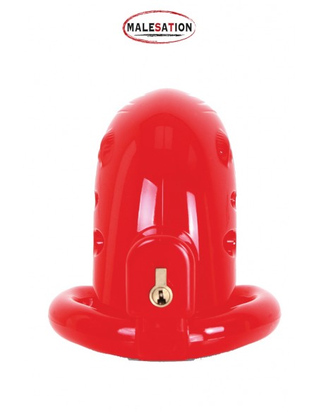 Cage de chasteté ABS rouge - Malesation