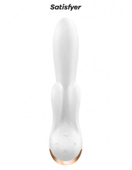 Vibro Rabbit connecté Double Flex blanc - Satisfyer