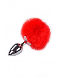 Plug métal Fluffy M rouge - Alive