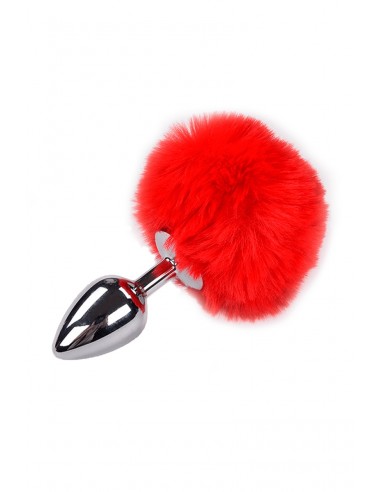 Plug métal Fluffy M rouge - Alive