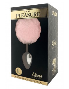 Plug métal Fluffy L rose - Alive 2