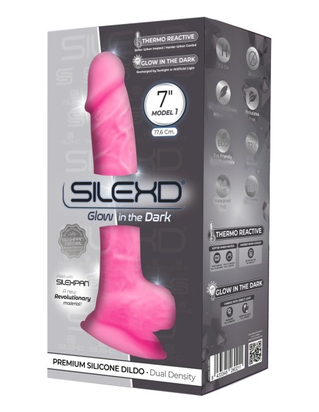 Phosphoreszierender Dildo mit doppelter Dichte, 17,6 cm – SilexD