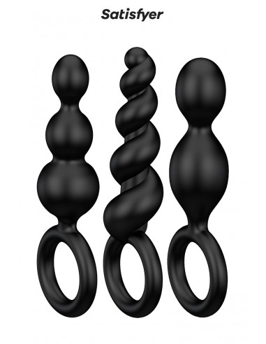 Set mit 3 schwarzen Booty Call-Steckern – Satisfyer