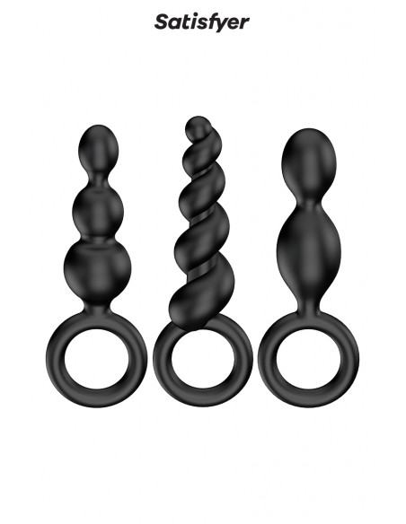 Set mit 3 schwarzen Booty Call-Steckern – Satisfyer