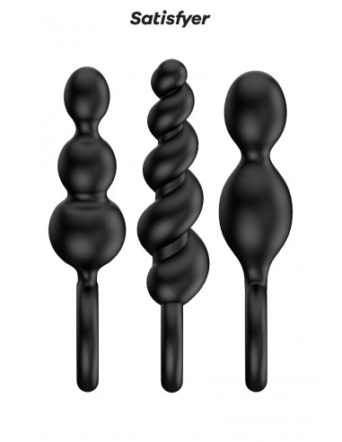 Set de 3 plugs noirs Booty Call - Satisfyer