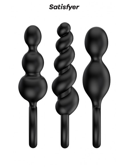 Set mit 3 schwarzen Booty Call-Steckern – Satisfyer