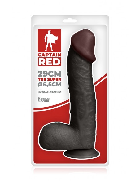 Amazing Consolador Negro 23 x 5 cm - Capitán Rojo