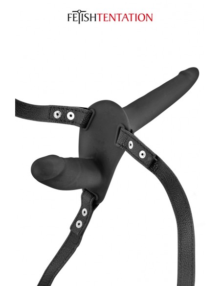 Doppelter schwarzer Strap-on - Fetish Tentation