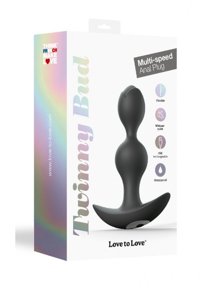 Twinny Bud vibrierender Analplug schwarz