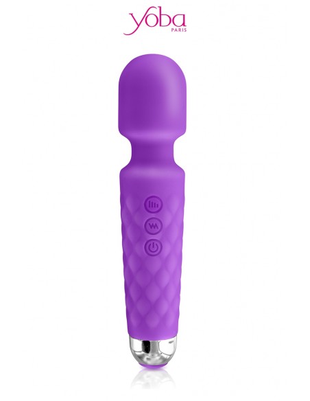 Lila wiederaufladbarer Love Wand-Vibrator – Yoba