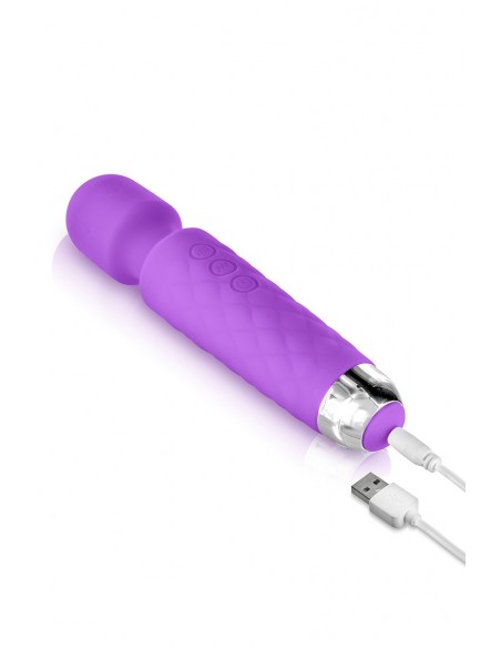 Lila wiederaufladbarer Love Wand-Vibrator – Yoba