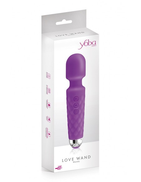 Lila wiederaufladbarer Love Wand-Vibrator – Yoba