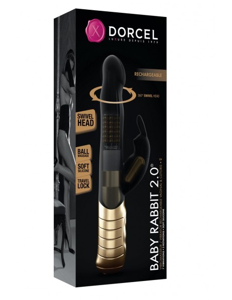 Vibrador recargable Baby Rabbit negro 2.0 - Dorcel