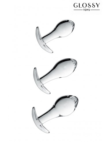 Set de 3 plugs anales de vidrio...