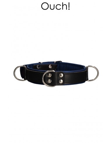 Collier Bondage Deluxe bleu et noir -...