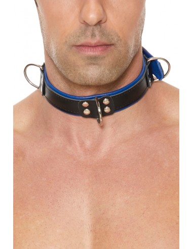 Collier Bondage Deluxe bleu et noir -...