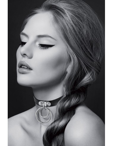Collier Fetish avec double  anneau -...