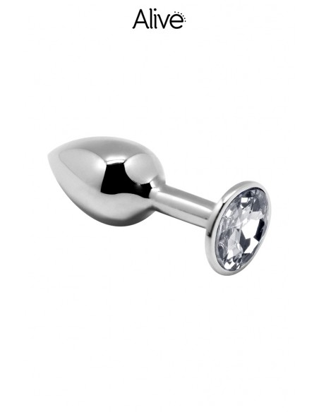 Transparenter, juwelenbesetzter Metallplug L - Alive
