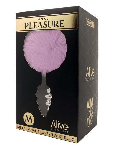 Lila Fluffy Twist M Metallstecker - Alive