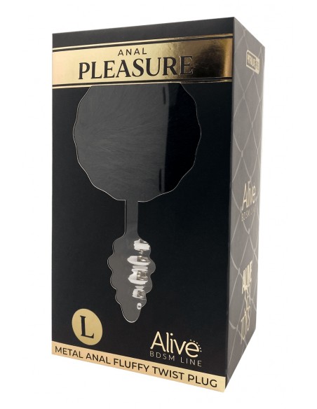 Schwarzer Fluffy Twist L Metallstecker - Alive