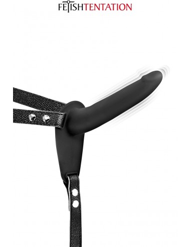 Fetish Tentation vibrador consolador negro con correa