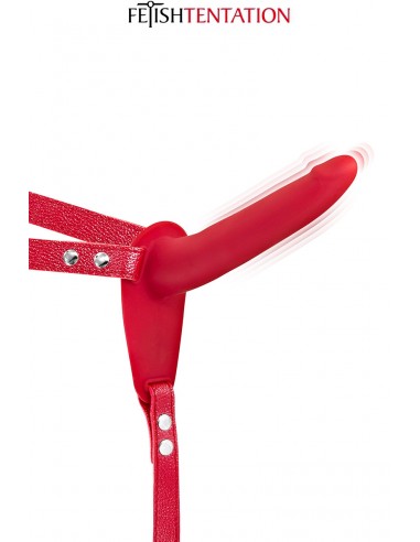 Fetish Tentation vibrador consolador rojo con correa