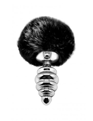 Schwarzer Fluffy Twist M Metallstecker - Alive