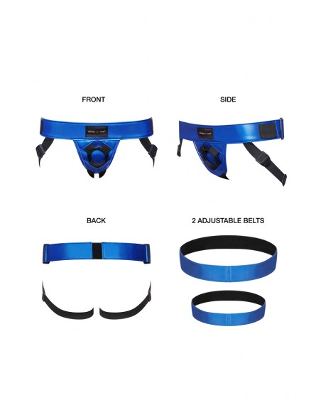Metallic-blaues Curious-Geschirr – Strap On Me