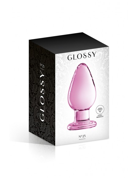Plug anal de cristal Glossy Toys n° 25 Rosa