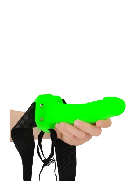 Phosphoreszierender hohler Umschnalldildo, 18 cm – Autsch