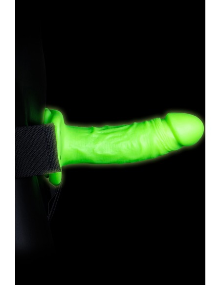 Phosphoreszierender hohler Umschnalldildo, 18 cm – Autsch