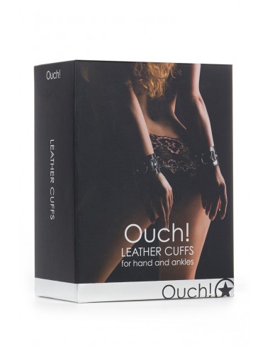 Menottes Premium en cuir noir - Ouch