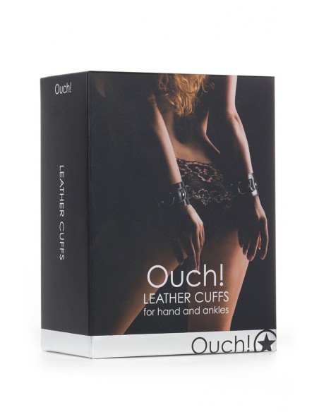 Menottes Premium en cuir noir - Ouch