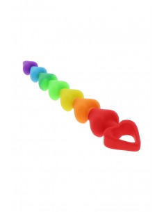 Stimulateur anal Rainbow Heart Beads - Toyjoy 2
