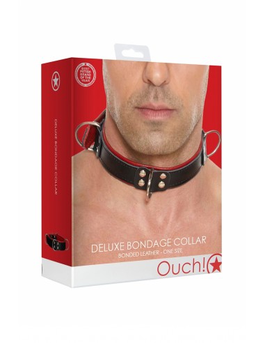 Collier Bondage Deluxe rouge et noir...