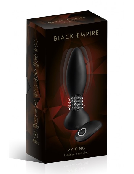Plug anal de perla giratoria con control remoto - Black Empire