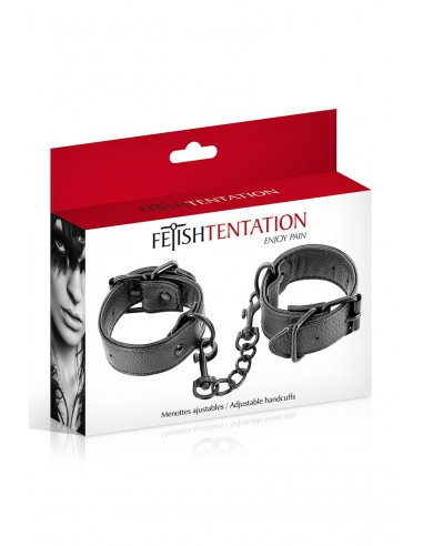 Menottes simili cuir ajustables -...