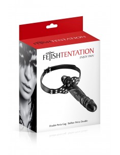 Bâillon double gode black - Fetish Tentation 2