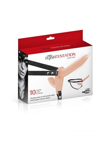 Doppelter vibrierender Umschnalldildo...