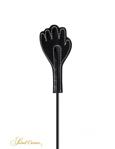 Mini cravache main avec plumes noires...