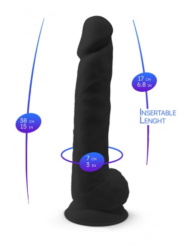 Dildo doble densidad XXL Negro 38 x 7...