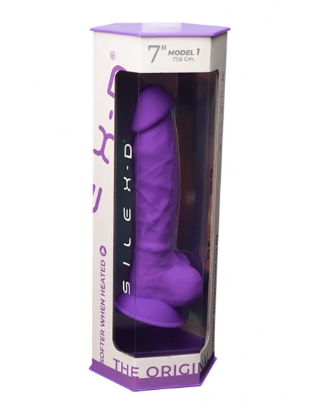 Consolador morado doble densidad 17,5 cm - SilexD