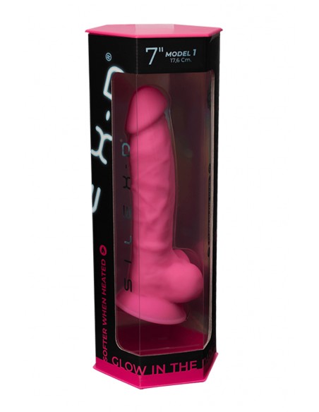 Phosphoreszierender Dildo mit doppelter Dichte, 17,6 cm – SilexD