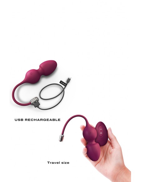 Burgunderrote Liebeskugeln mit Fernbedienung – Dorcel